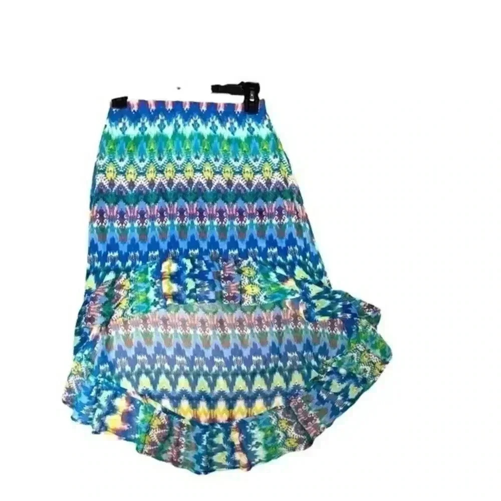 KNIT WORKS MULTI COLORED HI LOW SKIRT